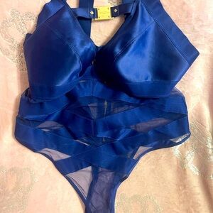 Blue Lacey bodysuit